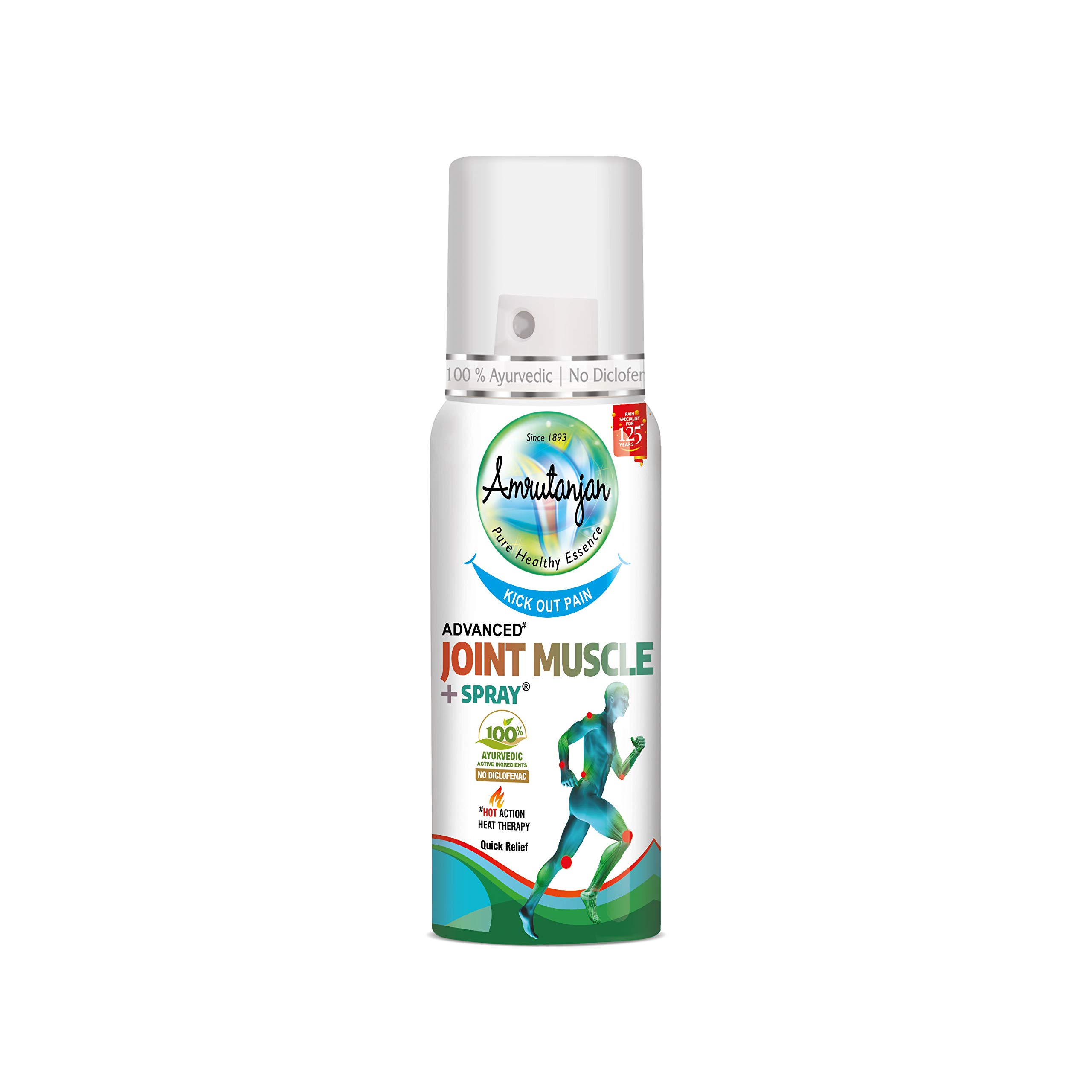 Amrutanjan Advanced Joint & Muscle Pain+ Spray 80g - No Diclofenac, Unscented, Non-Greasy, Hypoallergenic - Adults & Elderly, Physically Active Individuals, Muscle or Joint Pain Sufferers-image-8