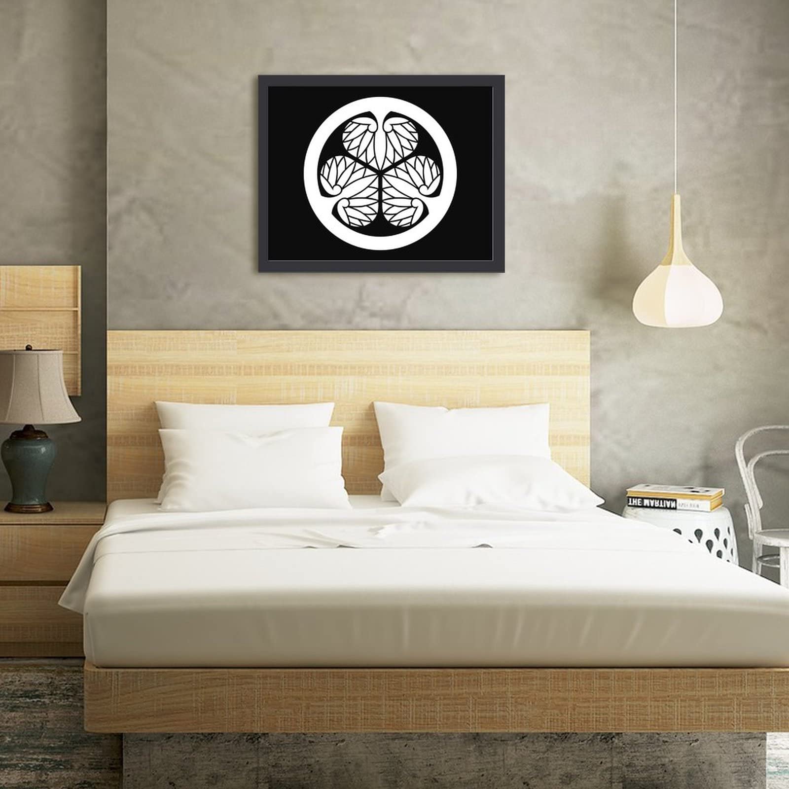 Amazon.co.jp: フォトフレーム 木枠付き 家紋 徳川・三つ葉葵 葵の御紋