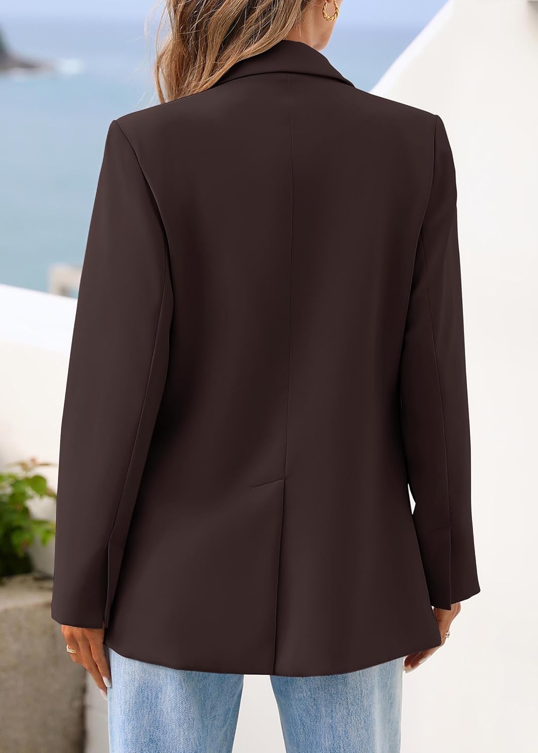 Lazysmile Blazers for Women Business Casual Long Sleeve Lapel Open Front Suit Jacket Office Work Clothes with Pockets - Image 2