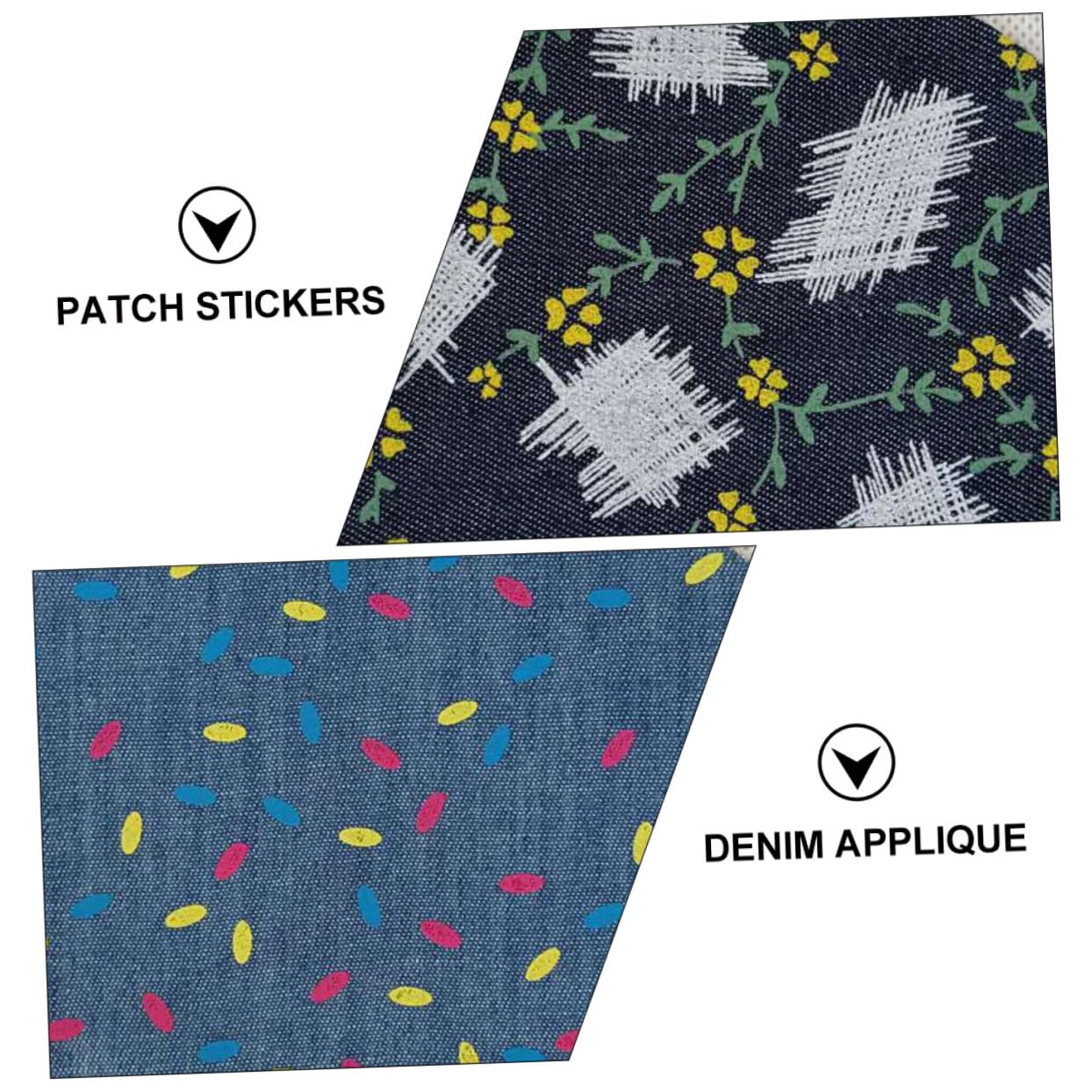 NUOBESTY 60piezas Parches De Denim Diseño Impreso Para Planchar y Coser Accesorios De Ropa Aleatorios