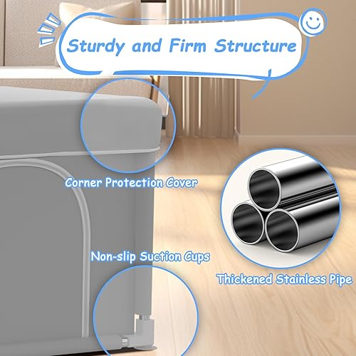 Miniatura 6 de Corralito para bebés de 74 x 50 pulgadas, corralito para bebés y niños pequeños, diseño de corralito con puerta externa con cremallera, patio de