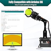 Vista 5 de Adeept 5DOF Kit de brazo robótico compatible con Arduino IDE, programable DIY Codificación STEM Educativo 5 Axis Build Robot Arm, Kit de inicio