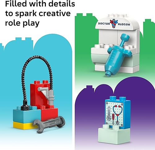 Miniatura 5 de LEGO DUPLO Disney and Pixar Cars McQueen Visit to Doc's Garage 10456 - Rayo McQueen de Cars, juguete para niños y niñas en edad preescolar a partir