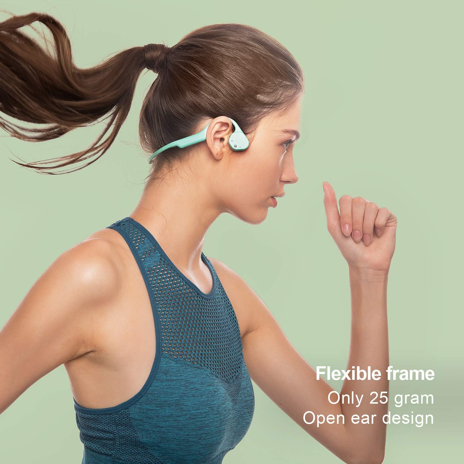 Bone Conduction Headphones F3 Sweat Resistant Wireless Earphones for Workouts and Running Bluetooth Headphones with Mic