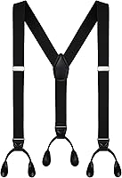 Moulen Men's Y-Back Suspenders 1.4" Wide Adjustable Elastic Button Ends - Durable Comfort for Weddings, Work & Daily Wear