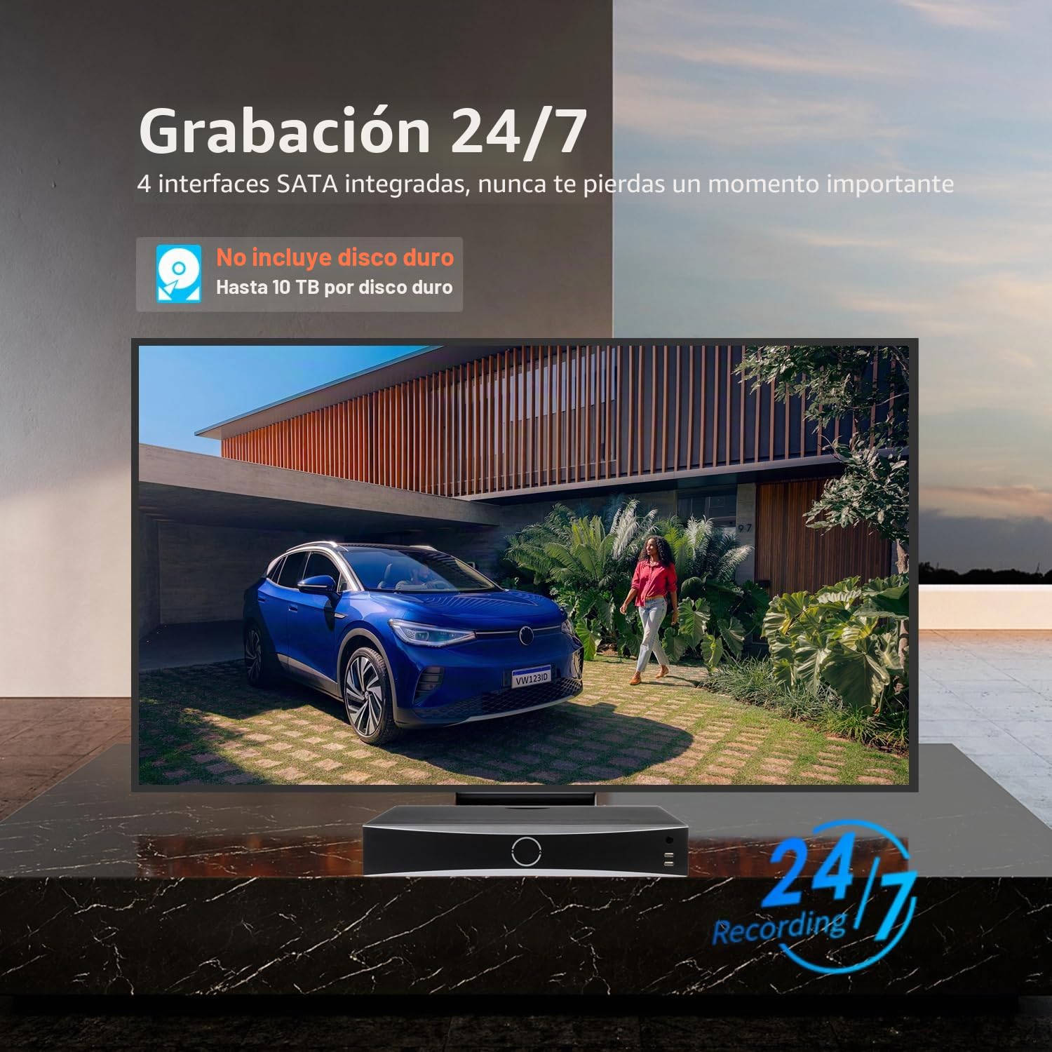 DS-7732NXI-K4 32 canales 4K NVR, HIK 32 CH AcuSense NVR con detección de humanos y vehículos, compatible con cámara IP HlK (versión internacional en inglés sin HDD) (sin PoE)
