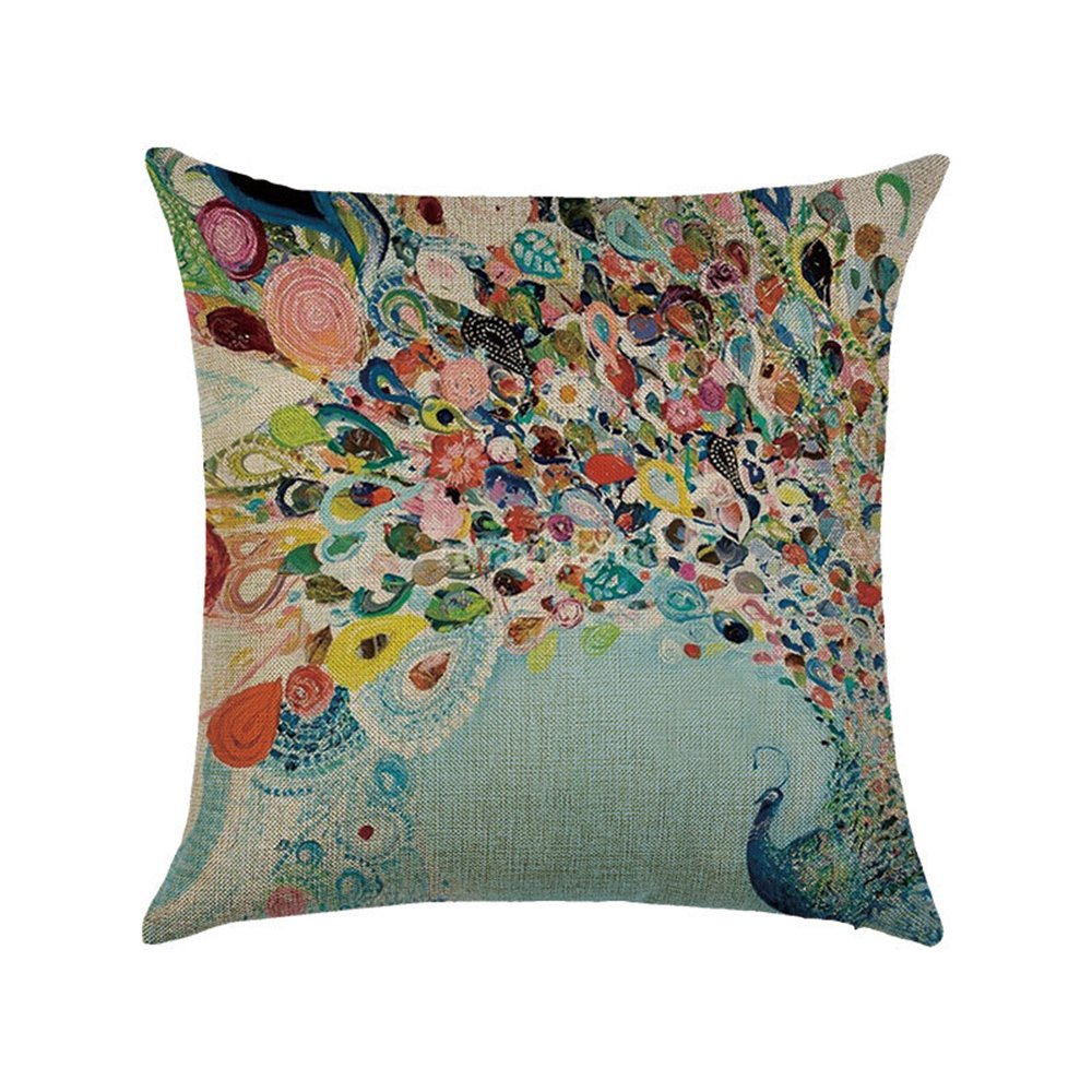 Hengjiang Federe Per Cuscino 4 Pezzi In Cotone E Lino - Stampa Fronte/Retro, Cerniera Nascosta - Per Divano, Letto, Auto - 4