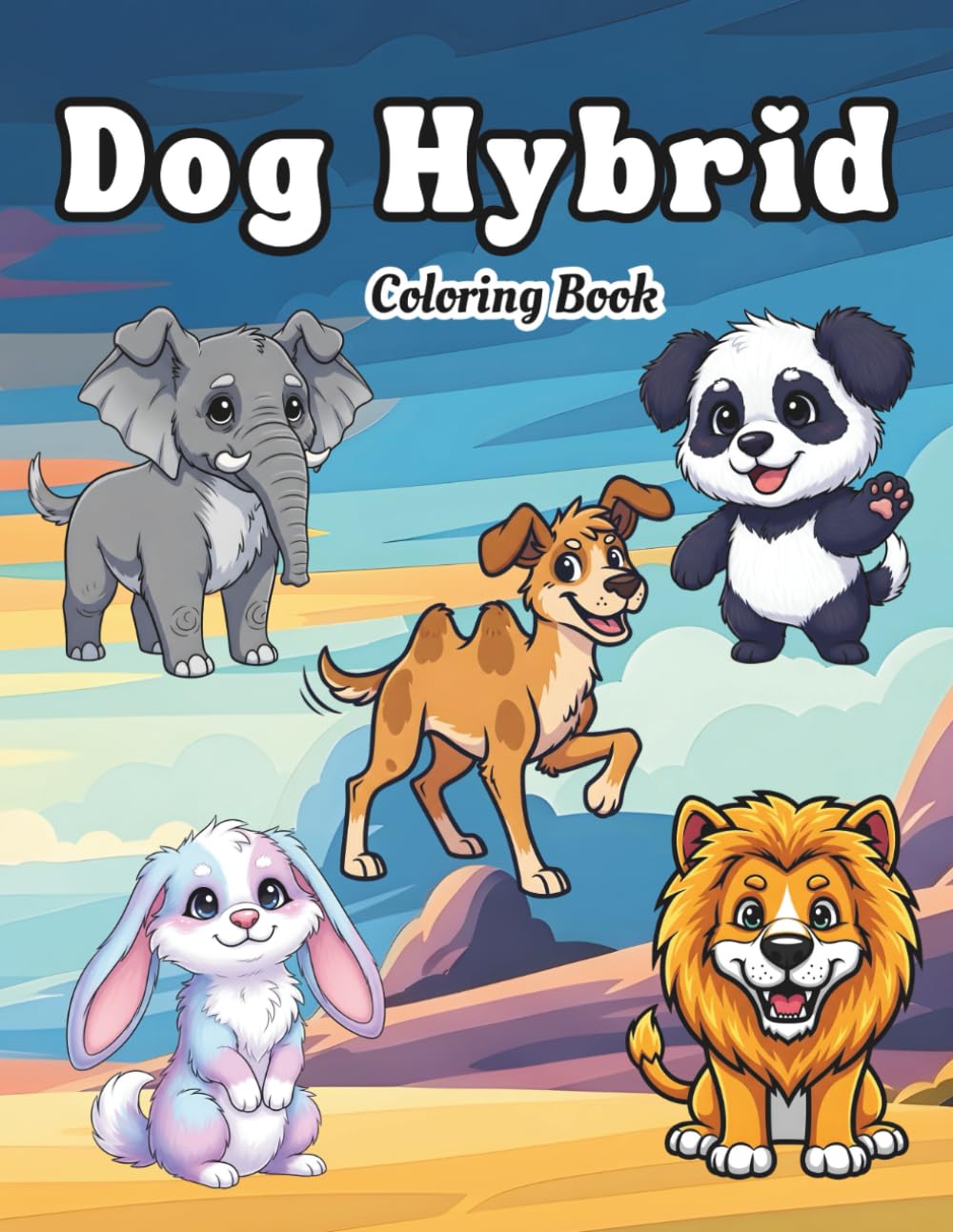 Dog Hybrid Coloring Book: Fantasy Mixed-Breed Creatures Blending Canine Types with Other Animals in Imaginative Designs