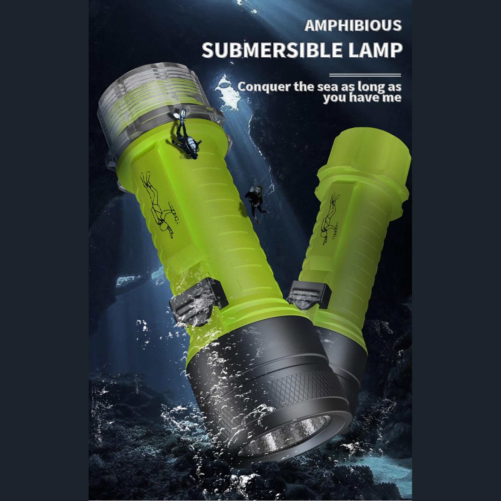 Torcia elettrica subacquea modello di ricarica, 3 modalità luce subacquea IPX8 torcia impermeabile per la grotta subacquea subacquea
