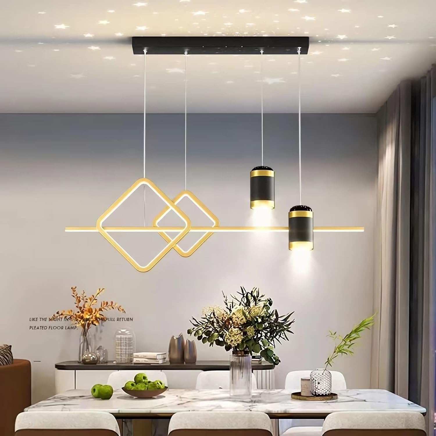 Wisząca lampa LED do jadalni, stołowa, żyrandol, 3-kolorowy ściemniacz, regulacja wysokości, lampa wisząca Sky do biura, jadalni, gabinetu, salonu, lampy kuchenne