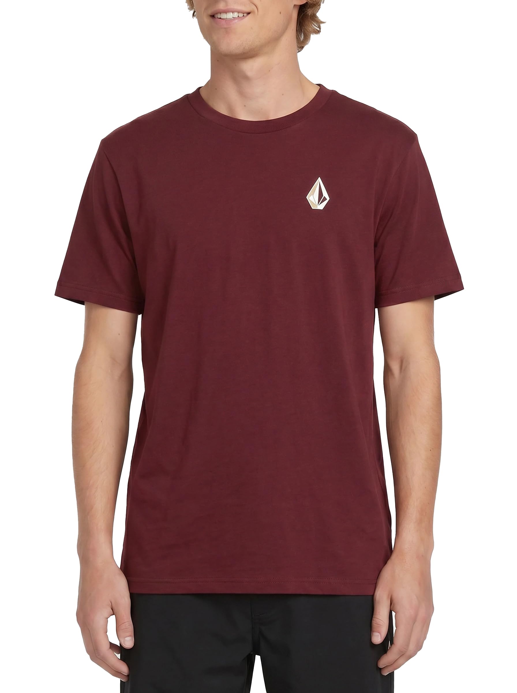 Volcom Men's Blaquedout Short Sleeve Tee T-Shirt, Port, Large