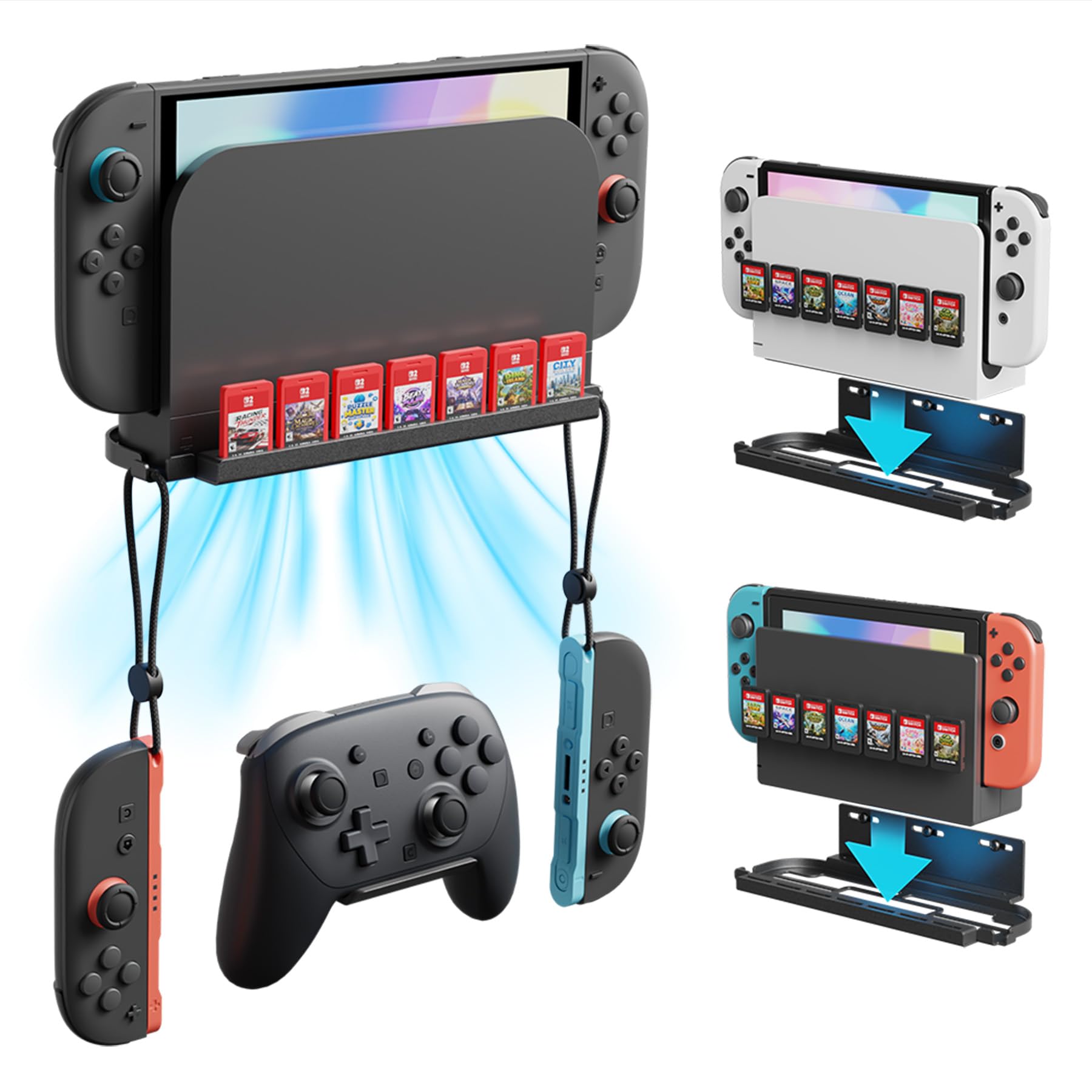 PlayVital Supporto da Parete Metallo per Nintendo Switch 2, Switch 1/OLED