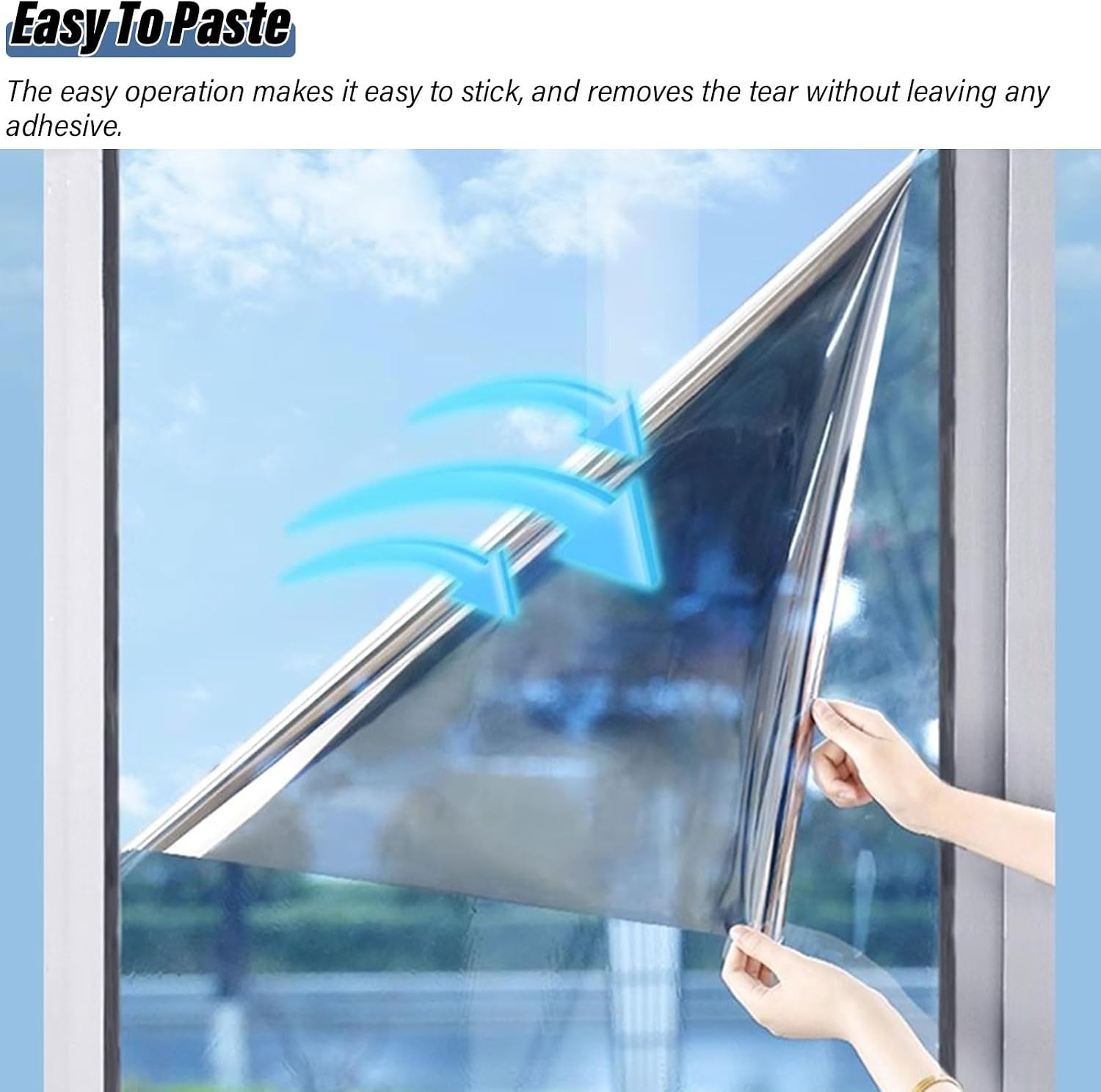 1pc High-Definition One-Way Privacy Window Film - Sunscreen Heat Insulation for Home & Office - U-V Blocking(Black,30x100cm)