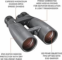 Vista 3 de Bushnell Match Pro ED 15x56 Binoculars - MRAD Reticle, ED Prime Glass, Multi-Coated Lenses for Long Range Spotting