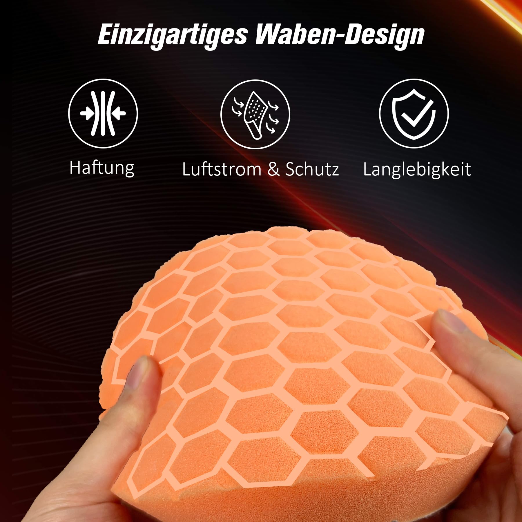 7tlg 150mm Polierpad Klett Set, Konvixon Waben Polieren Schwämme, Auto Polierpads, Wachs Polierschwamm Waschbar, Polishing Pad,vielseitiges Polierschaum Set für Exzenter Poliermaschine Schleifmaschine