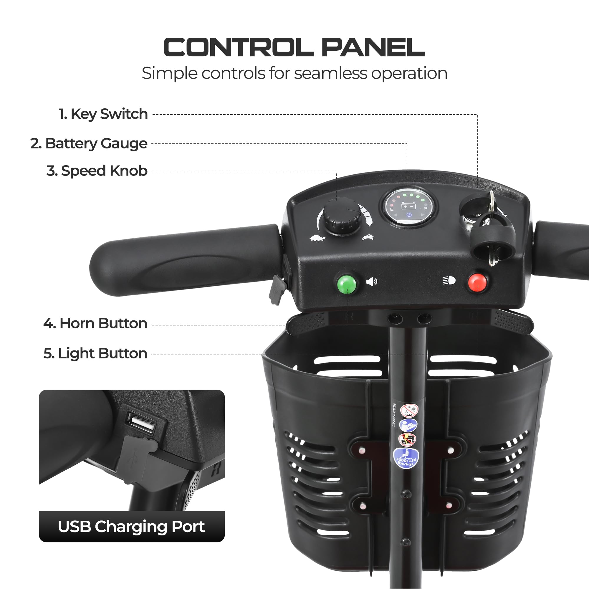 4 Wheel Mobility Scooters for Seniors Adults 400 lbs Capacity,Portable Folding Heavy Duty Power Electric Wheelchair for Travel,Foldable Compact Mobile Motorized Scooter,w/Basket,15 Miles (Blue ')