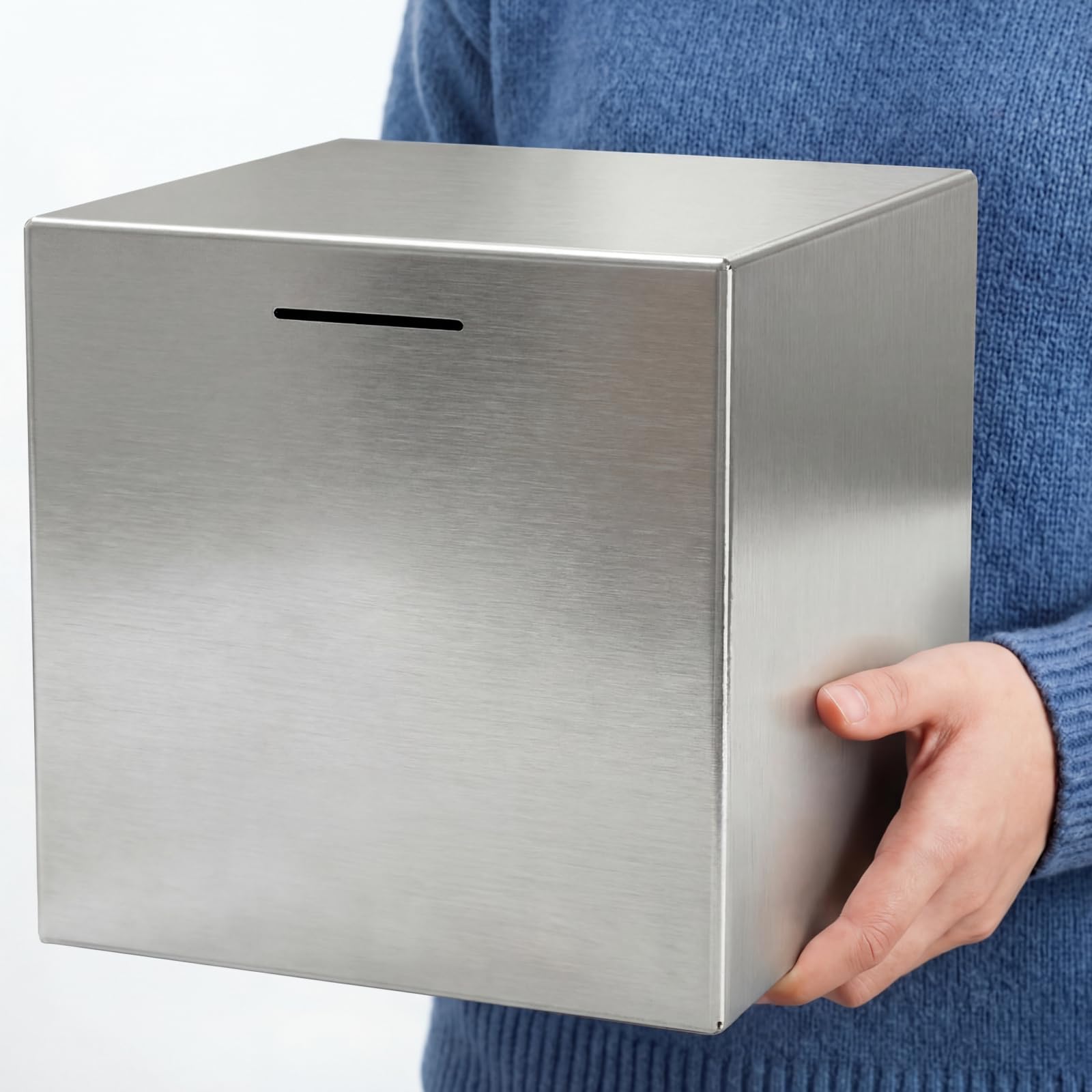 Photo 1 of Acellegic Large Piggy Bank for Adult 12 Inch Metal Big Piggy Bank XL Must Break to Open Money Saving Safe Box for Money Cash Coins(Silver)