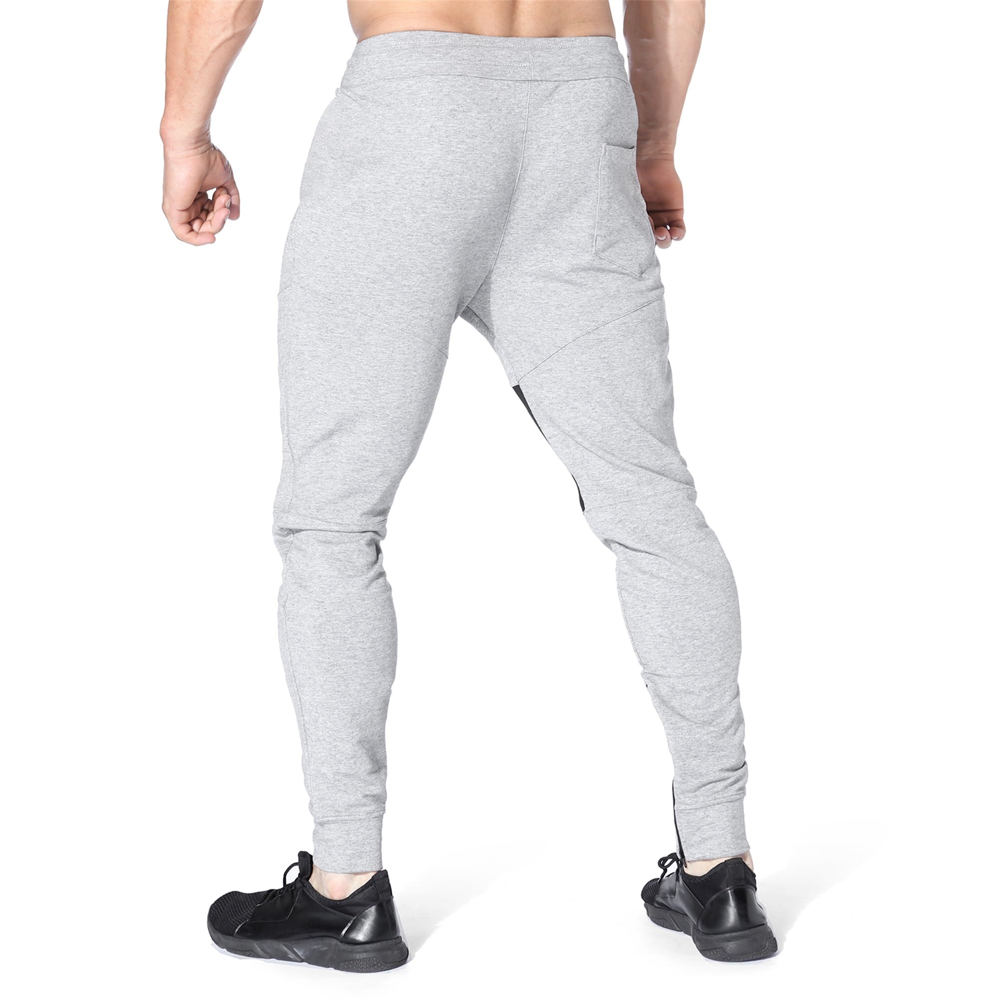 ZENWILL Pantalon Chandal Hombre Cremallera Bolsillos Pantalones Largos Gimnasio de Algodón Hombres Cómodo Deporte Entrenamiento Joggers