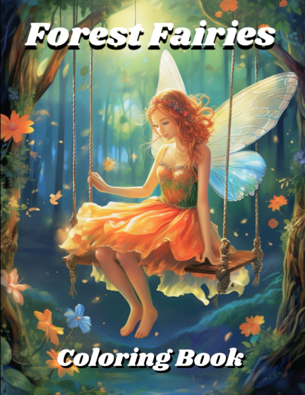 Forest Fairies Coloring Book: Adult coloring book of magical fairies in the enchanted forest for relaxation and fun