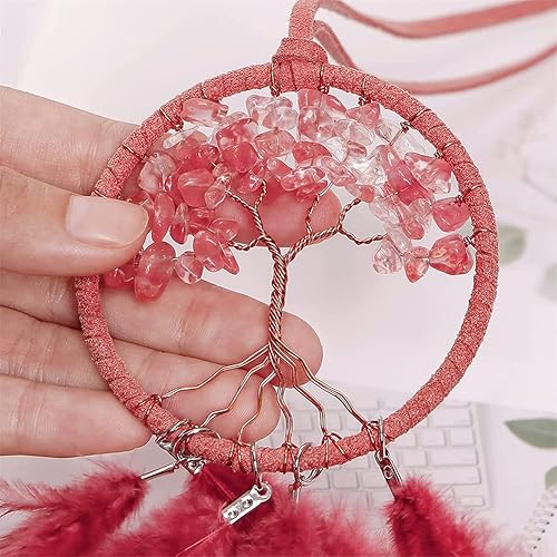 Miniatura 3 de Atrapasueños - Colgante de espejo retrovisor para interior de automóvil, hecho a mano con cuentas de cristal, árbol de la vida para automóvil,