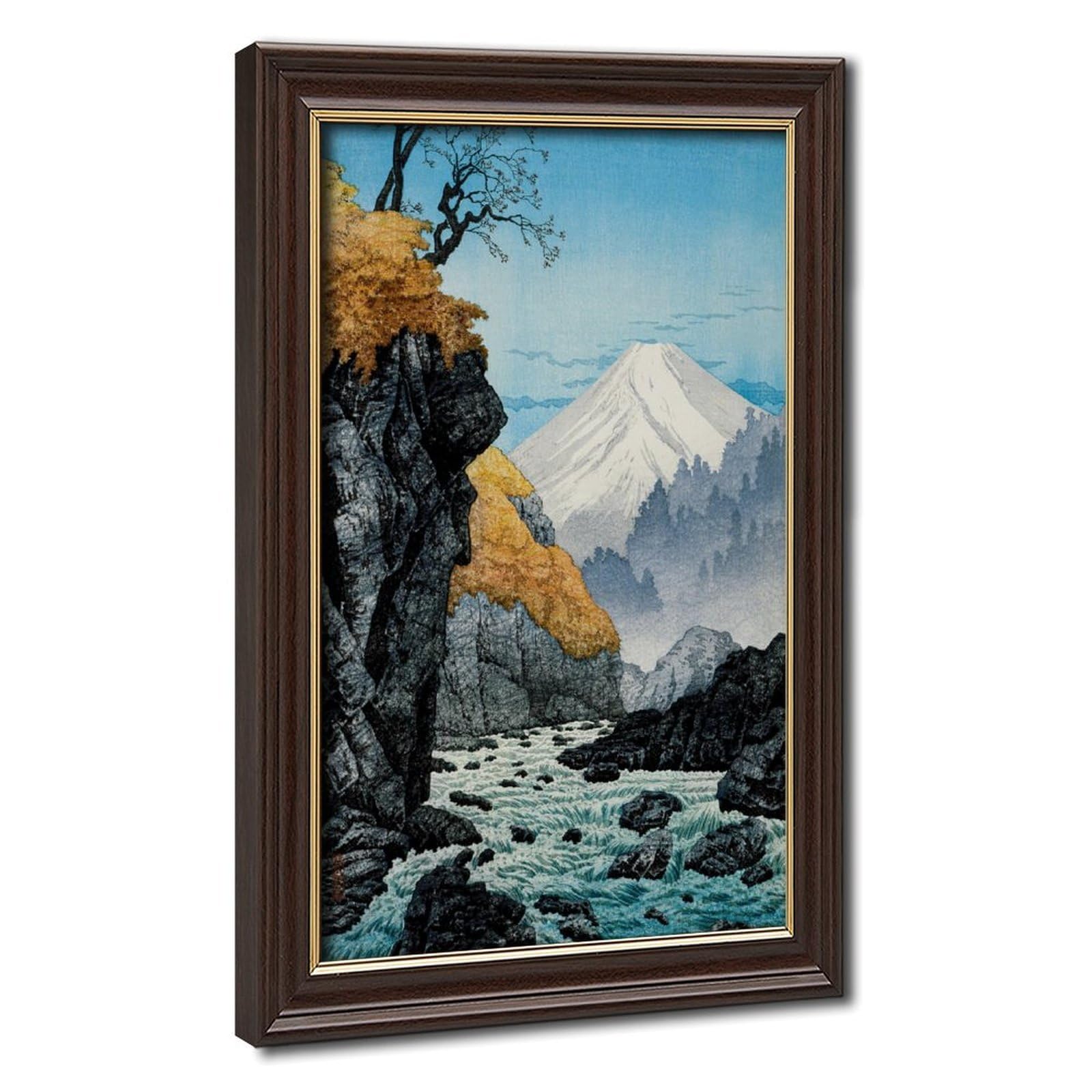 WCYB Hiroaki Takahashi - Foot of Mount Ashitaka 1932 - Japanese Woodblock Landscape - Fine Art Giclee - Mountain River Prints Posters Canvas Deco Paintings
