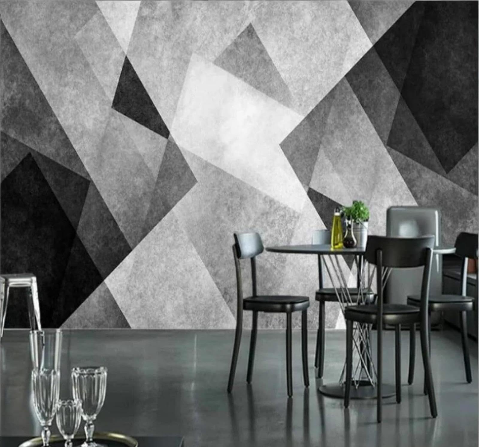 Papier peint 3D soie luxe lignes géométriques noires et blanches salon XLMING