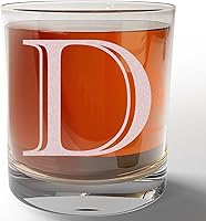 Vista 55 de Monograma grabado de cristal de whisky Rocks de 11 onzas (letra J), regalos de bourbon personalizados de la A-Z para hombres, día del padre, vidrio