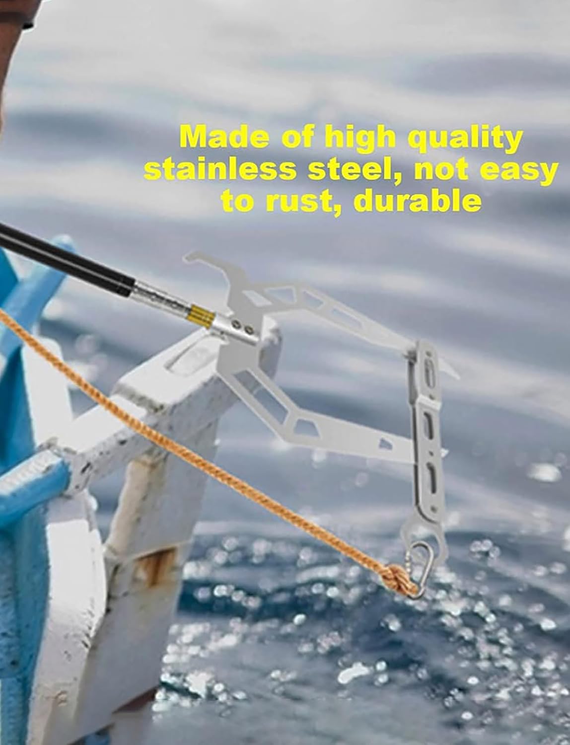 U Type Telescopic Boat Hook, Threader Multi-Function Alloy Telescopic Mooring Rope Threading Telescopic Boat Hook Pole(Style 1)