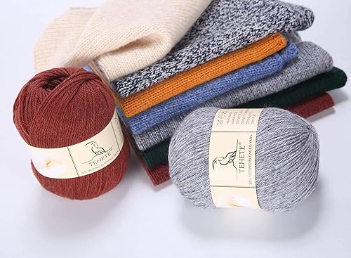 Miniatura 4 de TEHETE - Ovillo de lana merino suave para tejer, hilo suave de ganchillo de 3 hebras