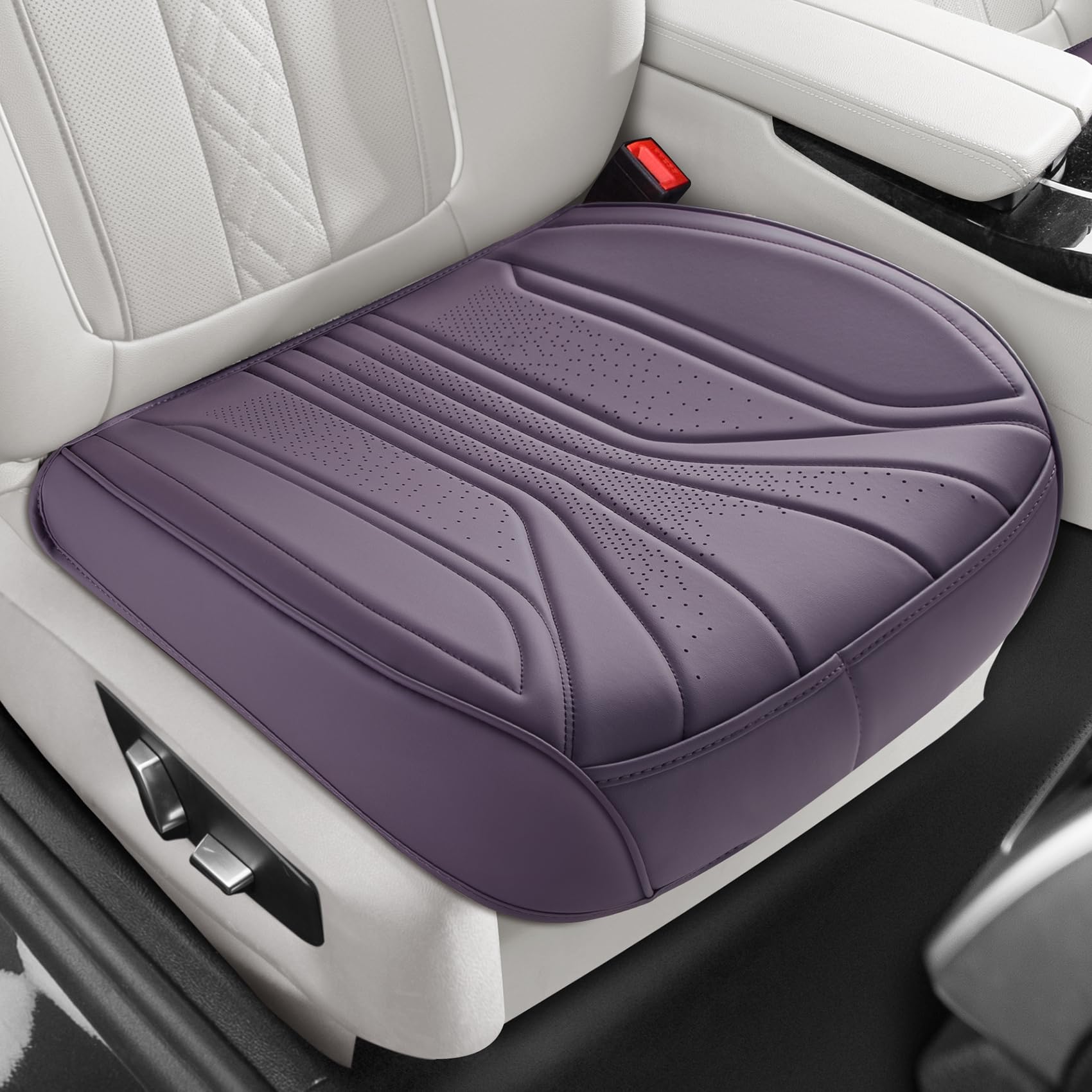 Photo 1 of EQUIDEVDY 2 Pack Leather Bottom Car Seat Covers,Front Seat Covers for Cars,Driver Car Seat Cover,Luxury Faux Leather Seat Protectors,Full Wrap,Waterproof,for Most Vehicles,Sedan,SUV,Truck (Purple)