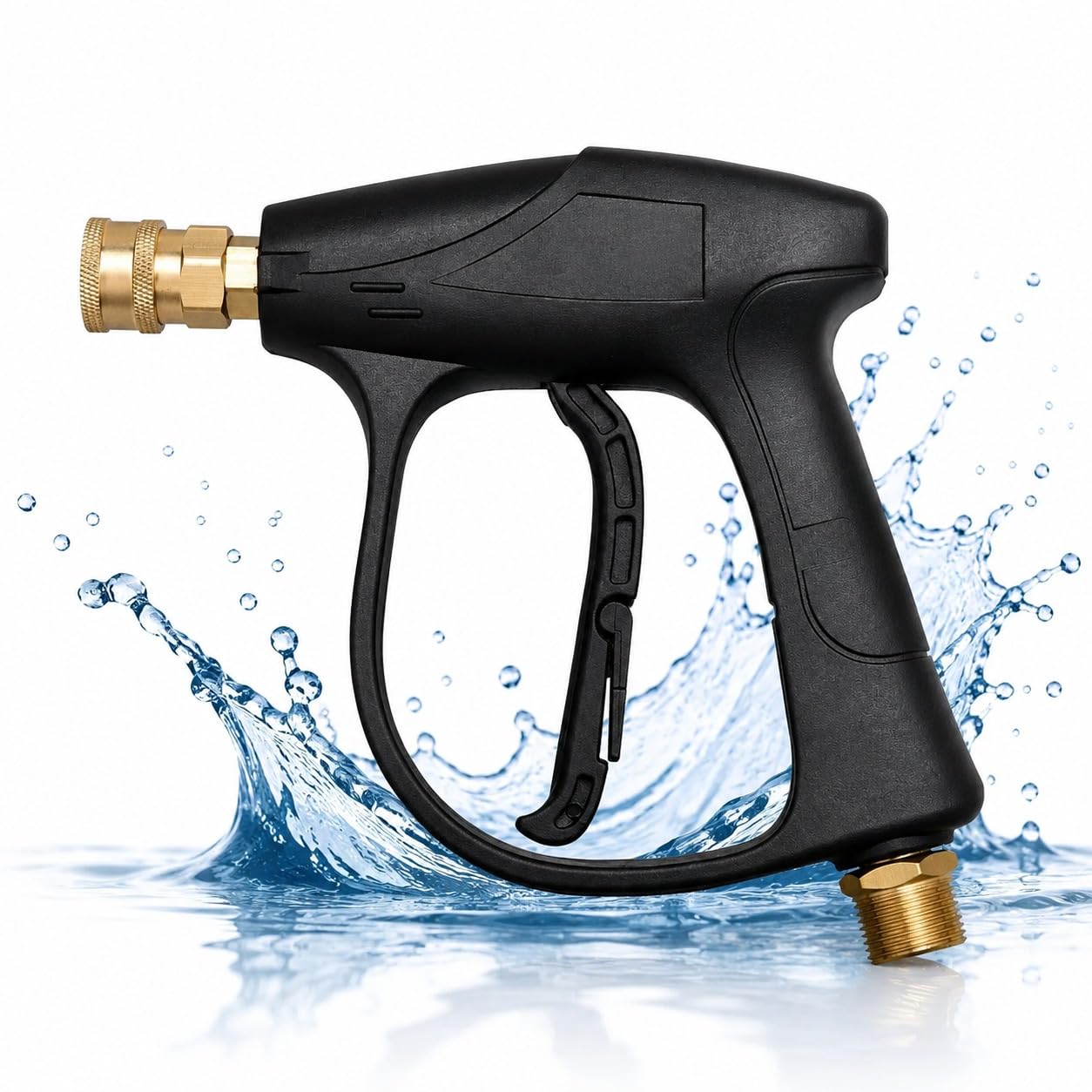 QC with Black Gun – Heavy Duty High Pressure Washer Spray Gun | Pressure Washer Trigger Gun | Car Wash Water Spray Gun | Brass Quick Connect Nozzle | Durable Cleaning Gun (Pack of 1)-image-16