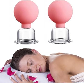 Luzly Cupping Kit for Massage Therapy,2 Pcs Suction Cups for Body,Cupping Therapy Sets Massage Back, Body Sculpt Cup,Glass Cupping Set Pain Relief, Gua Sha Anti Aging Beauty Tool