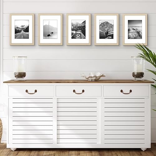 Vista 585 de Americanflat Portarretratos de 5 x 6 pulgadas con plexiglás pulido, juego de 5 portarretratos de 2 x 3 pulgadas con paspartú o para fotos de 5 x 6