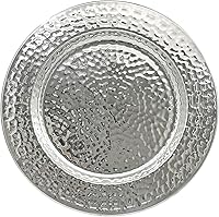 Vista 9 de Placas de cargador de acero inoxidable de 13 pulgadas, 6pcs de plata de la placa de cena de los cargadores redondos del servidor