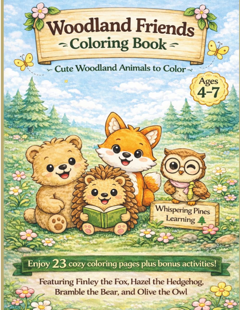 Woodland Friends Coloring Book: Coloring Fun for Ages 4 - 7