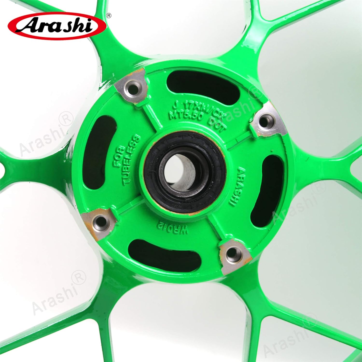 Arashi Rear Wheel Rim and Brake Disc Rotors for Honda CBR600RR 2007-2017, Motorcycle Replacement Accessories Parts Neon Green