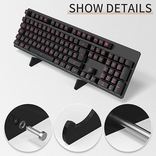 Miniatura 4 de YIMAGUJRX Soportes de teclado negros de 1 nivel, soporte de exhibición de acrílico para teclado mecánico, soporte para teclados