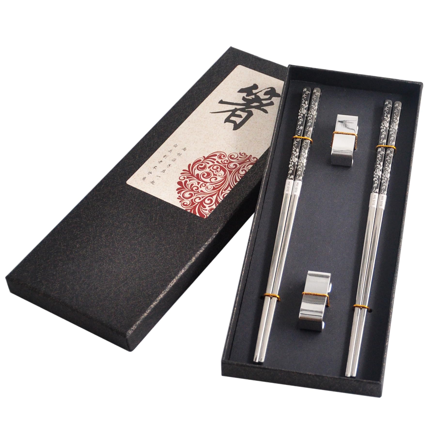 Wenge Wooden Chopsticks Geschenk-Set mit Case -8 Wenge Wooden Chopsticks Geschenk-Set mit Case -8