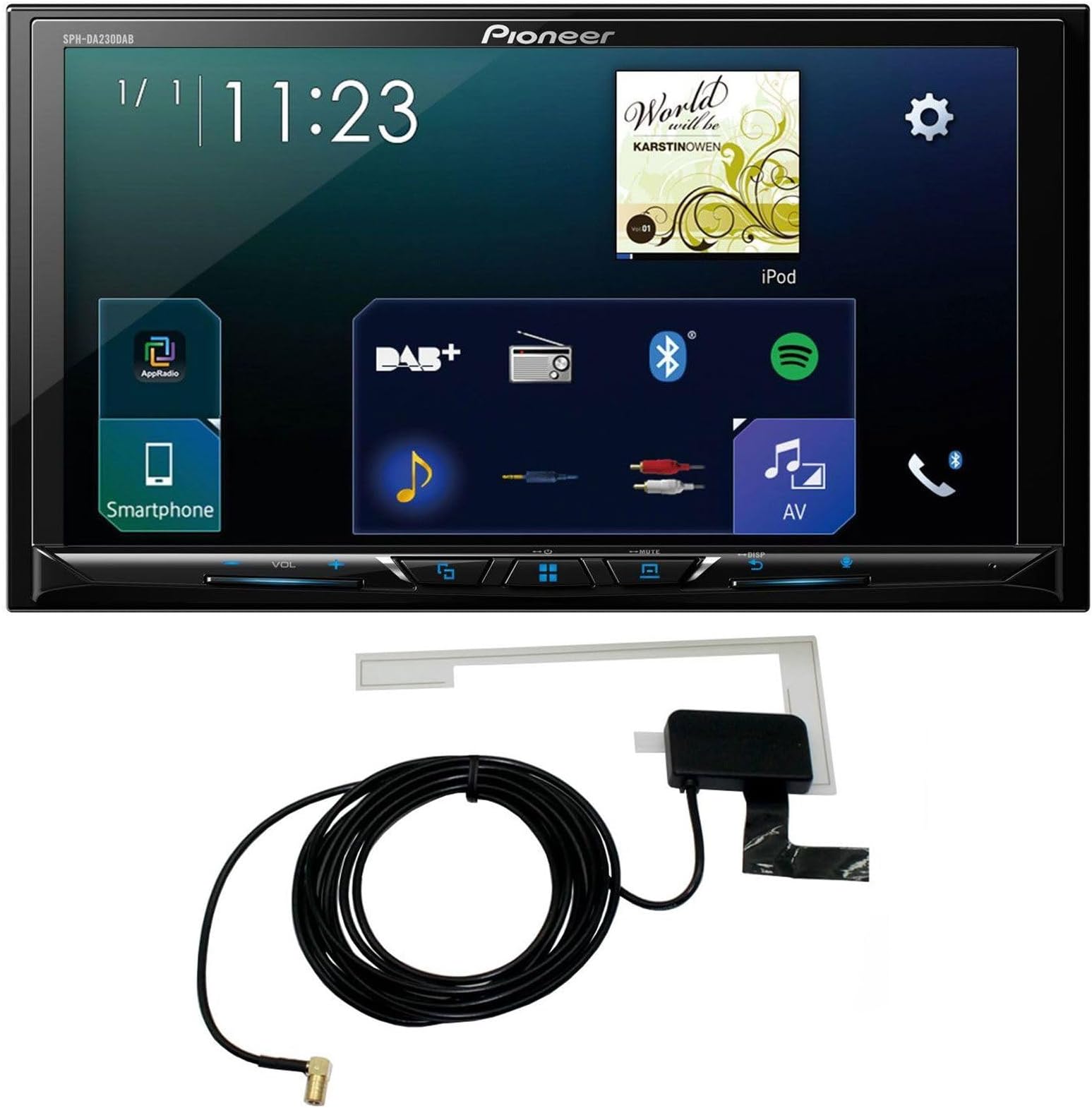 SPH-DA230DAB 2-Din 7" touchscreen multimedia player with Apple Carplay, Android Auto, DAB/DAB+ Digital Radio, Waze (Via Android Auto), Bluetooth and a 13-band GEQ