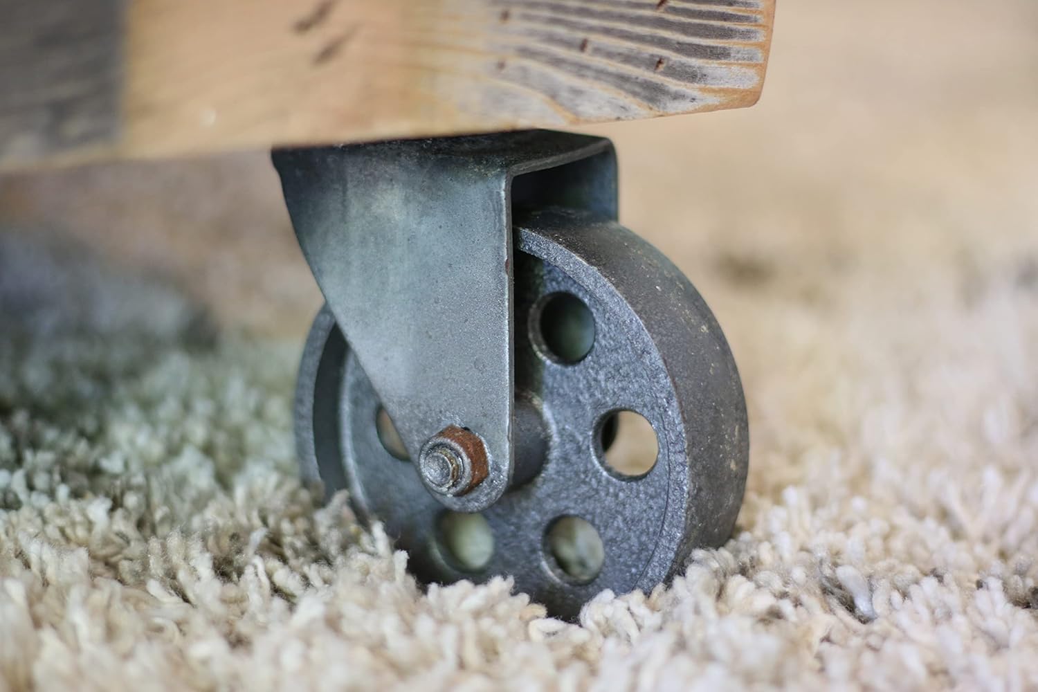 Doug and Cristy Designs Natural Vintage Wheel Coffee Table