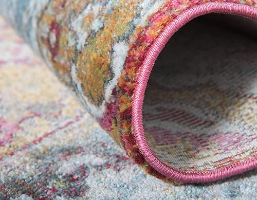 Miniatura 6 de Unique Loom Baracoa Collection - Alfombra tradicional vintage saturada brillante, alfombra de pasillo de 2 pies 2 pulgadas x 6 pies 0 pulgadas,