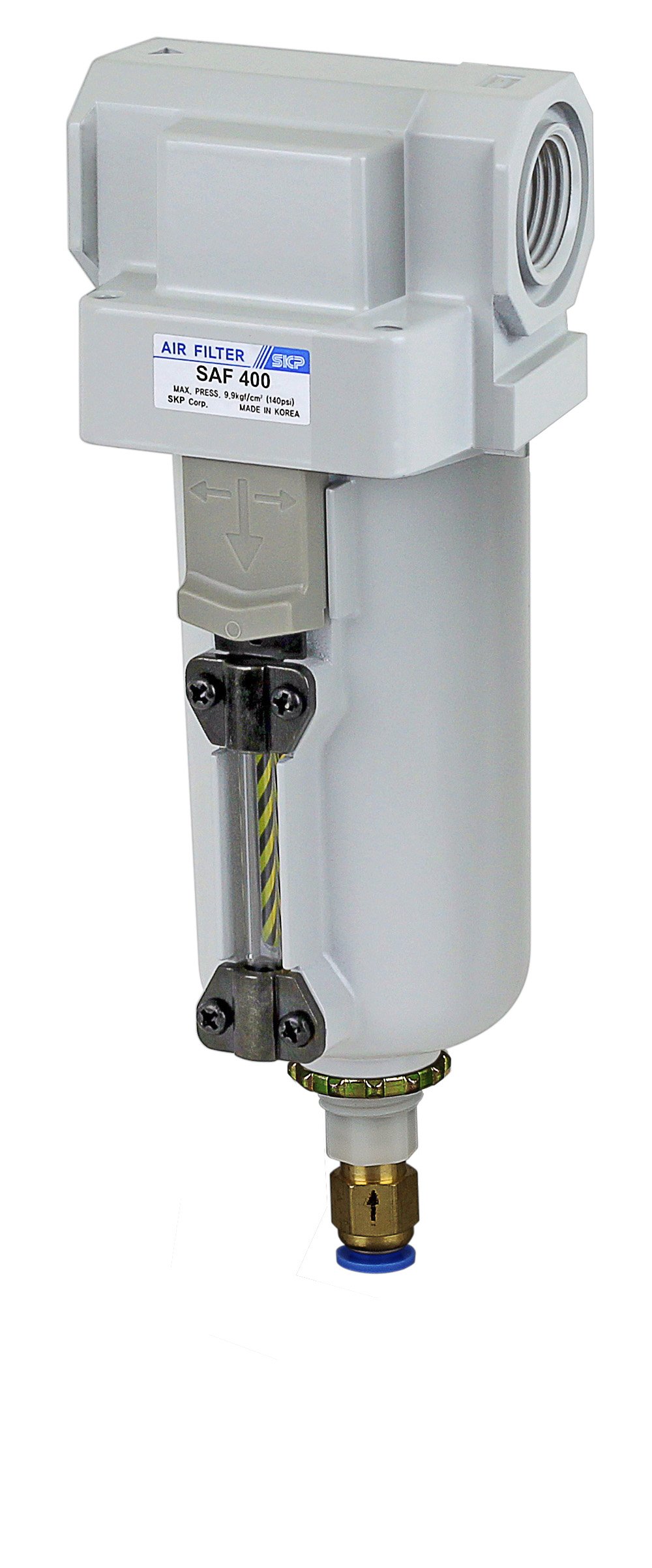 PneumaticPlus SAF400-N04BD-MEP Compressed Air Filter 1/2" NPT, 10 Micron - Metal Bowl, Auto Drain, Bracket