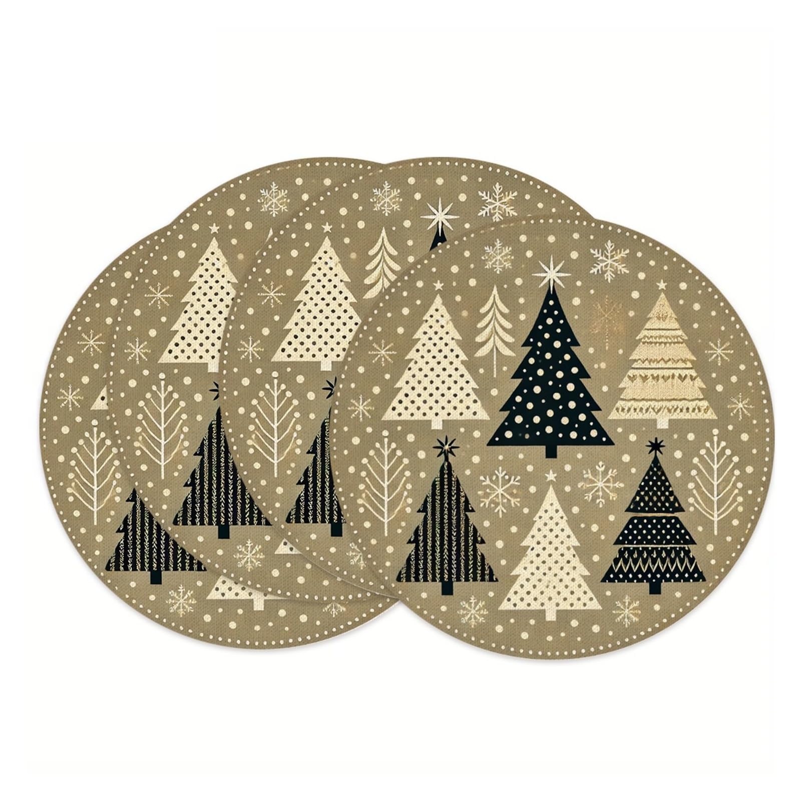 Flocon de neige napperon de Noël haut de gamme kaki pour art de la table