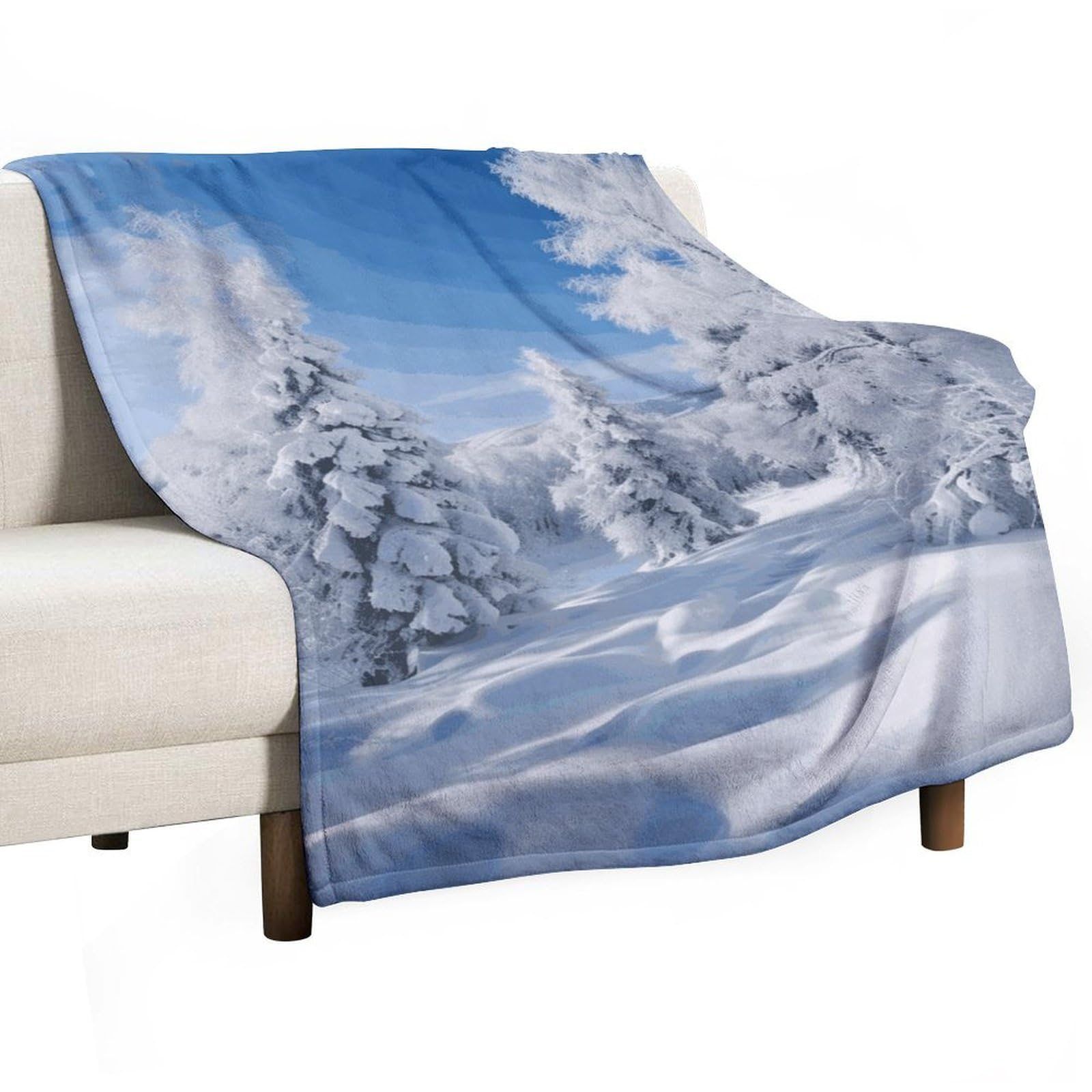 Grande couverture polaire en flanelle premium au fini drapé élégant pour lit