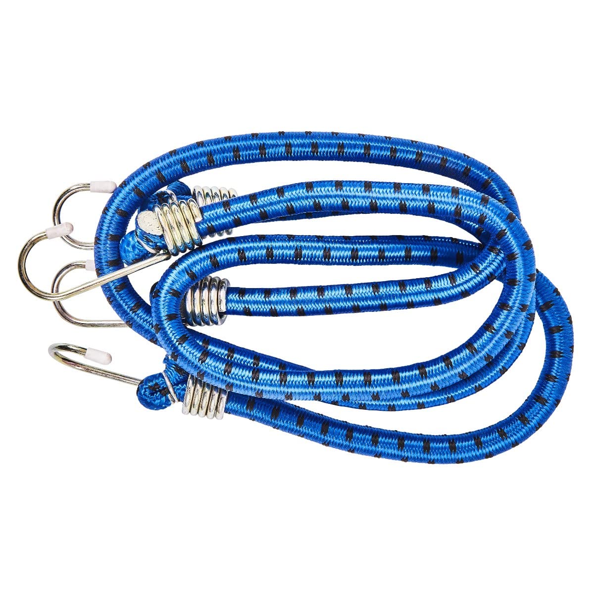 2Pcs Bungee Cords with Hooks - Bungee Strap with Secure Grip – Blue