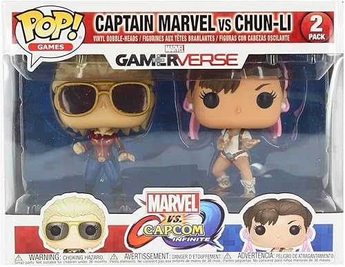 Miniatura 4 de Funko POP! TV: Marvel Vs Capcom - Figura coleccionable de Captain Marvel Vs Chun-Li