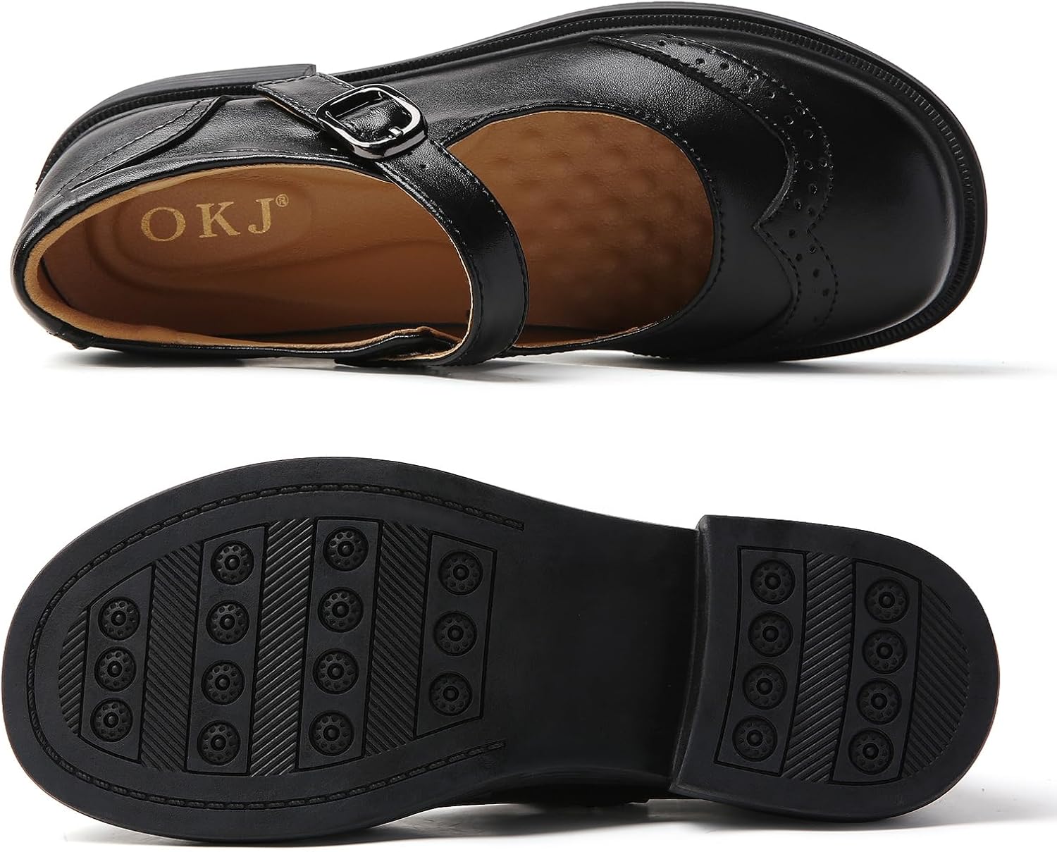 OKJ Mary Jane Shoes Women Flat Maryjane Black Mary Janes Comfortable Flats Dressy Casual School Cute Non Slip Work Shoes - Image 6