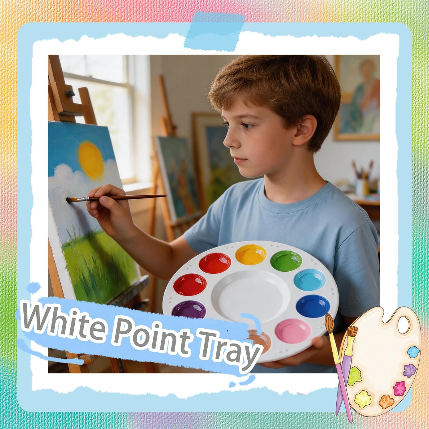 200PCS Paint Tray Palettes, Plastic Paint Pallets for Kids, Watercolor Palette Painting Tray for Art Painting