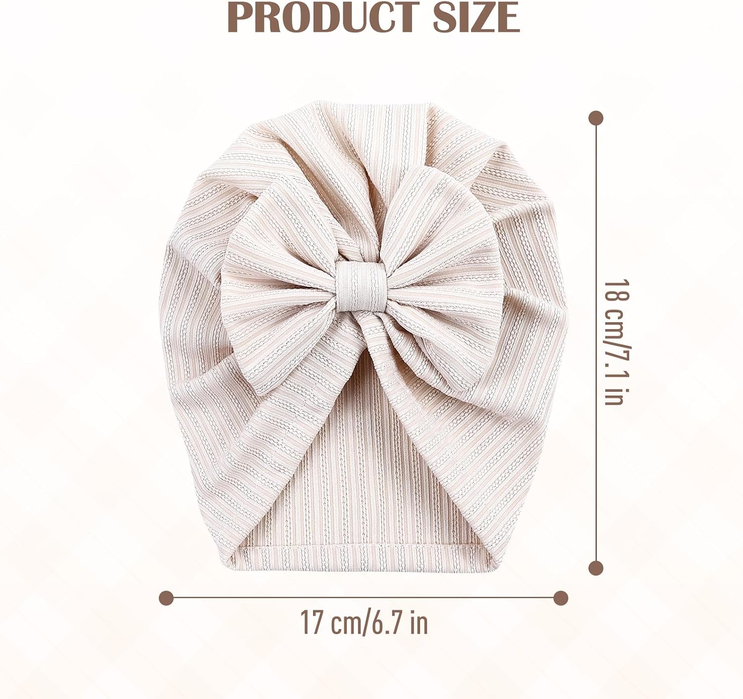 Cinaci 6 Pack Nursery Hospital Caps Bonnets Beanies Headwraps Turban Hats with Bow for Baby Girls Newborns Infants Toddlers