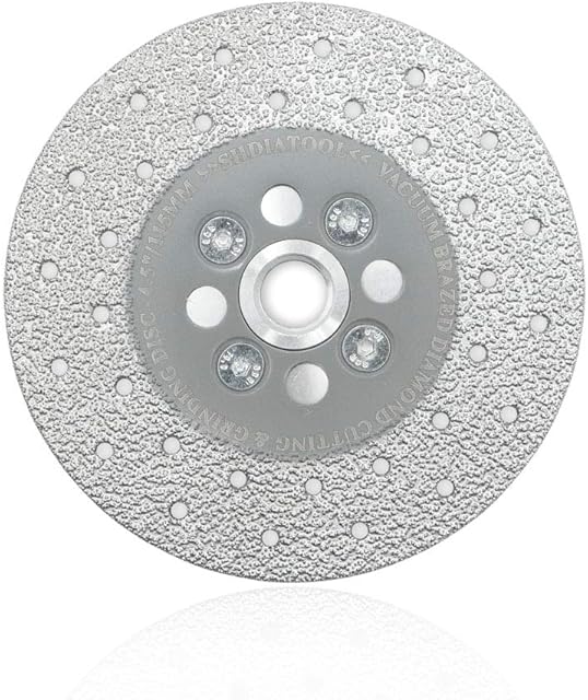 SHDIATOOL 4-1/2 Inch Diamond Cutting Grinding Disc Fits 5/8-11 Arbor for Marble Ceramic Double Sided Vacuum Brazed Fast Cutting Shaping Grinding Wheel